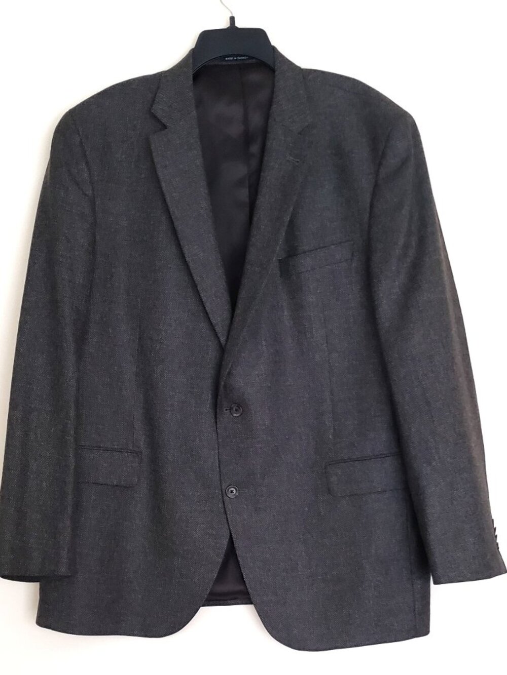 Daniel Cremieux Men's 48L Gray Tweed Wool Sports Coat Jacket Blazer Herringbone